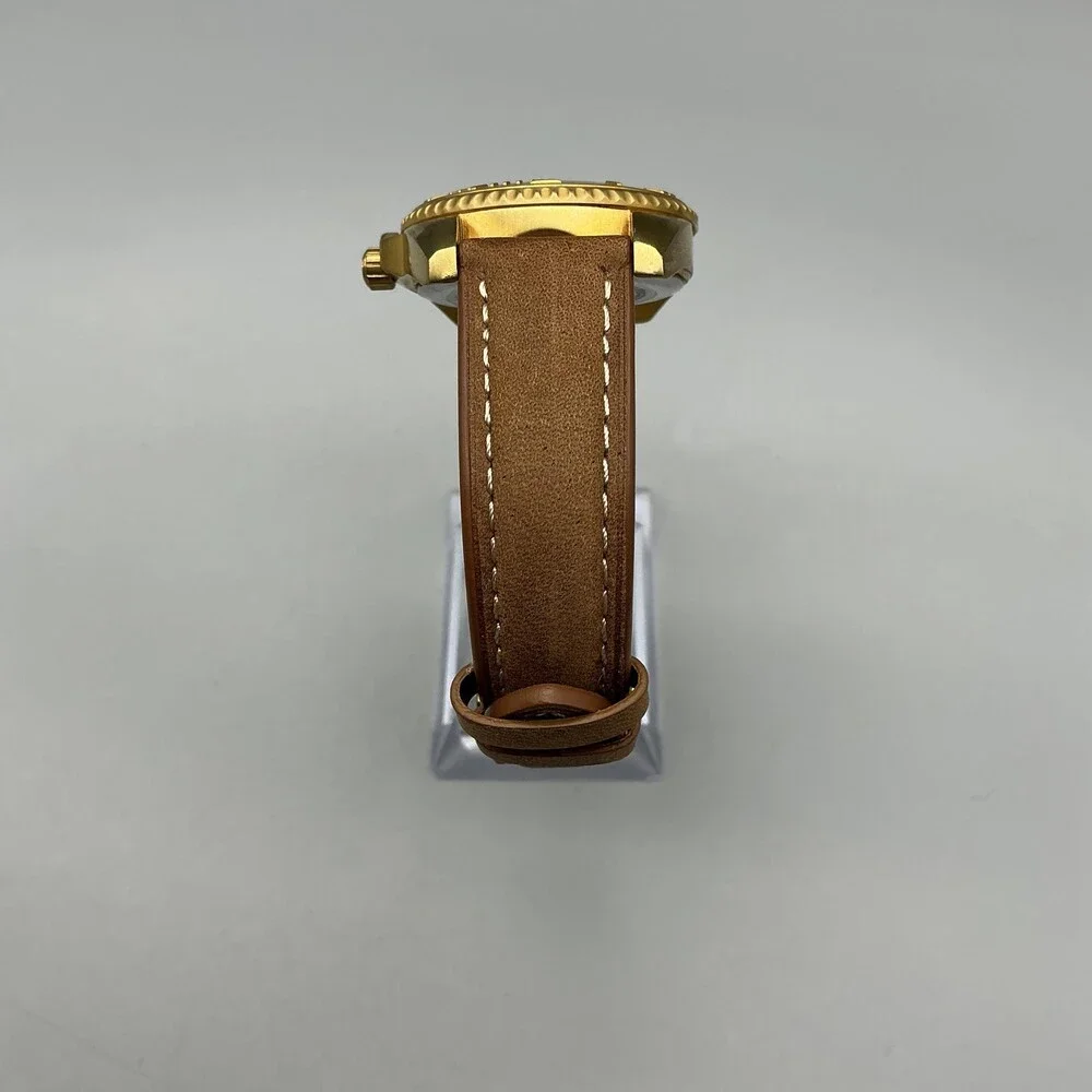 Invicta Angel 15004 Womens Watch 35mm MOP Gold Tone Brown Leather New Battery
